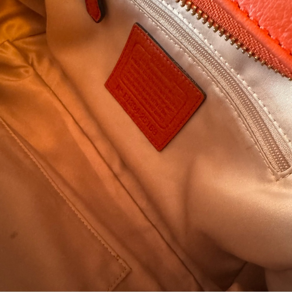 Coach Madison Madeline East West Leather Satchel | Detachable Crossbody | Coral - Picture 9 of 16